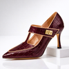 "Burgundy Croc" Stiletto Pumps