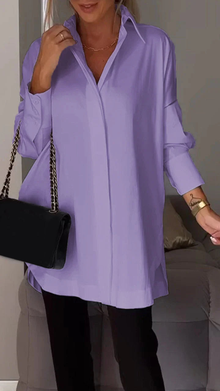 Camisa blanca con solapa y apertura