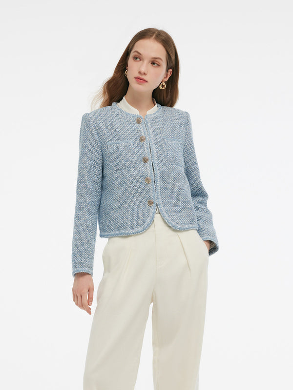 Emily-Chaqueta de Cuello Redondo