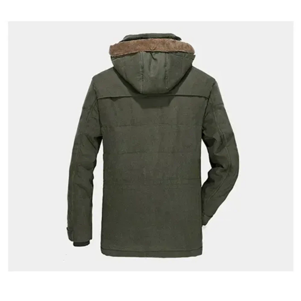 Parka invernal para hombre cálido y acolchado con capucha | Chaqueta con forro de piel cómoda