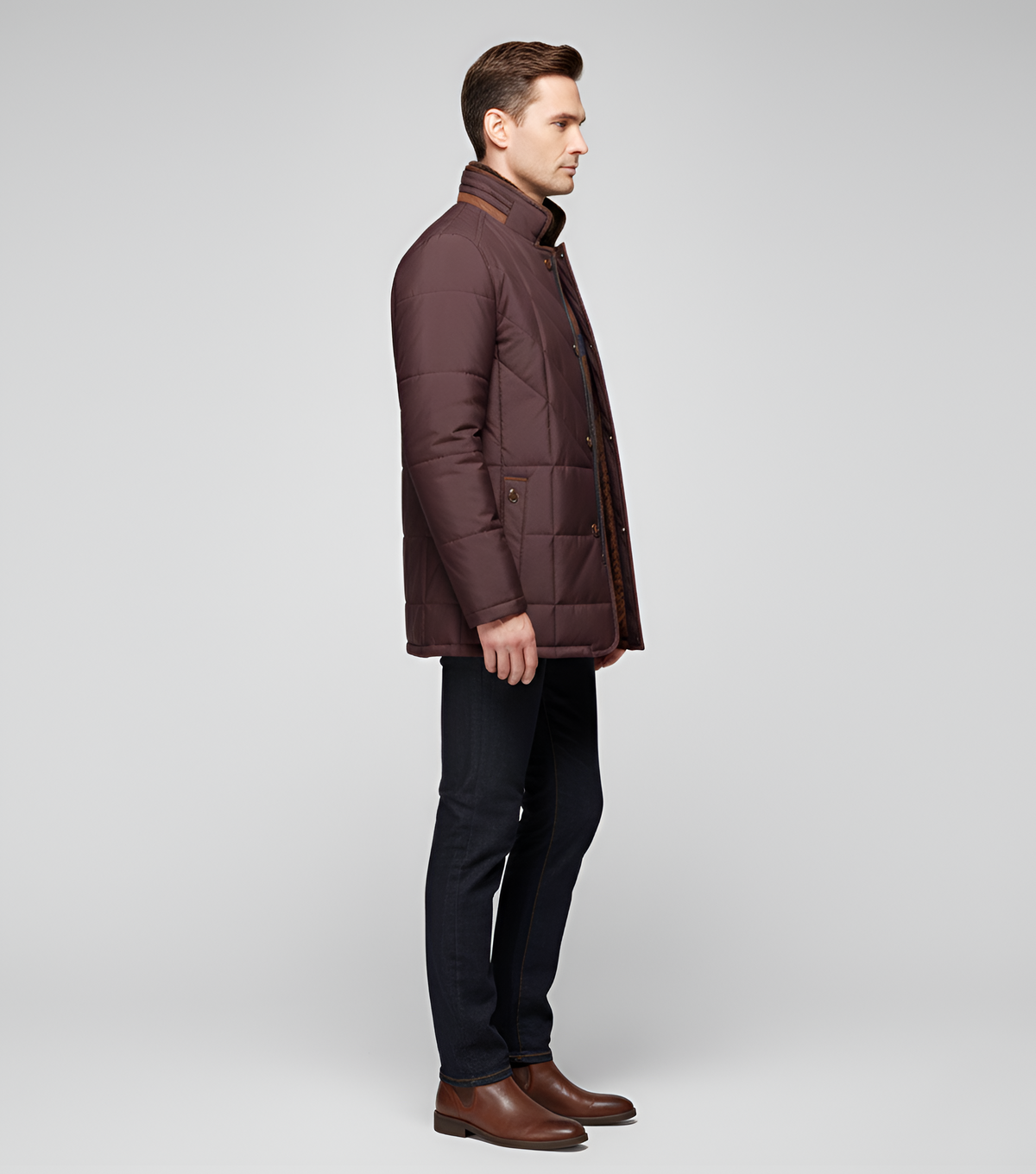 Chaqueta de invierno para hombre acolchada con cuello alto