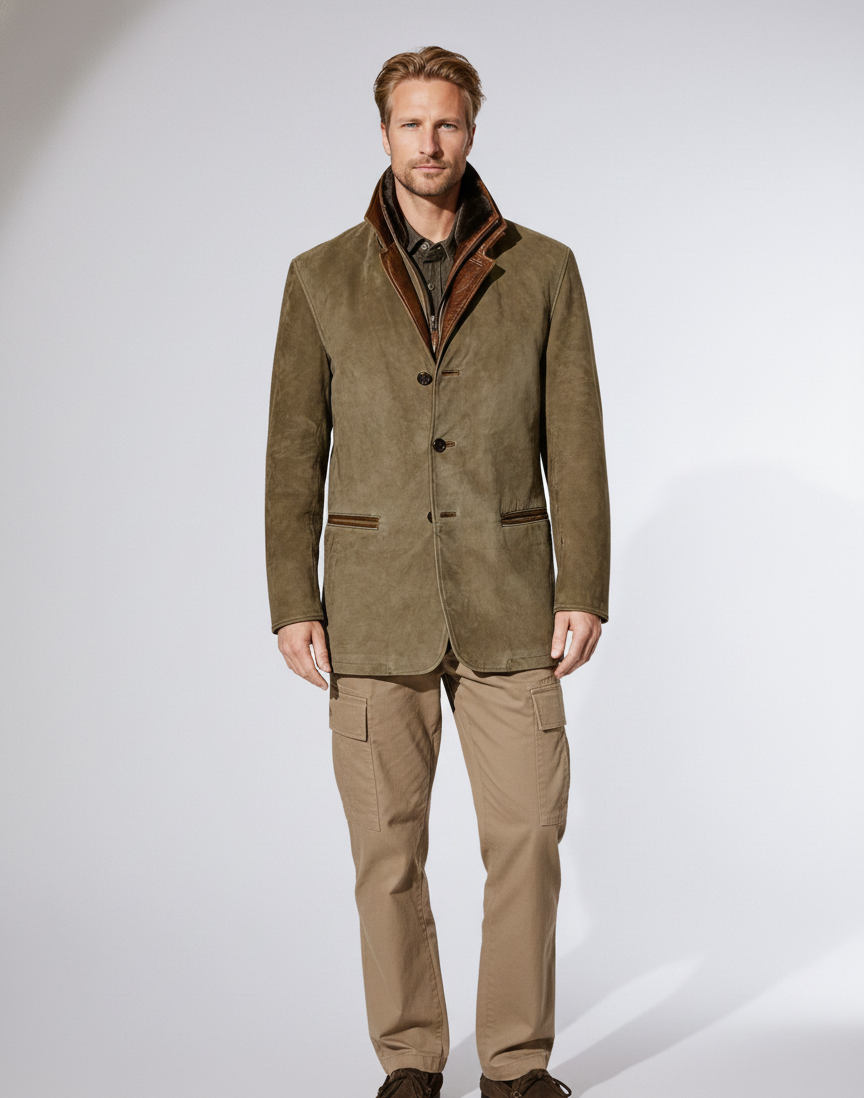 Valerios Fashion chaqueta hombre piel vintage