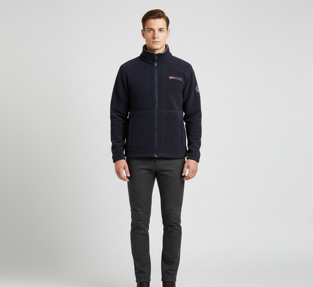 Valerios Fashion chaqueta de forro polar hombre exterior cremallera completa