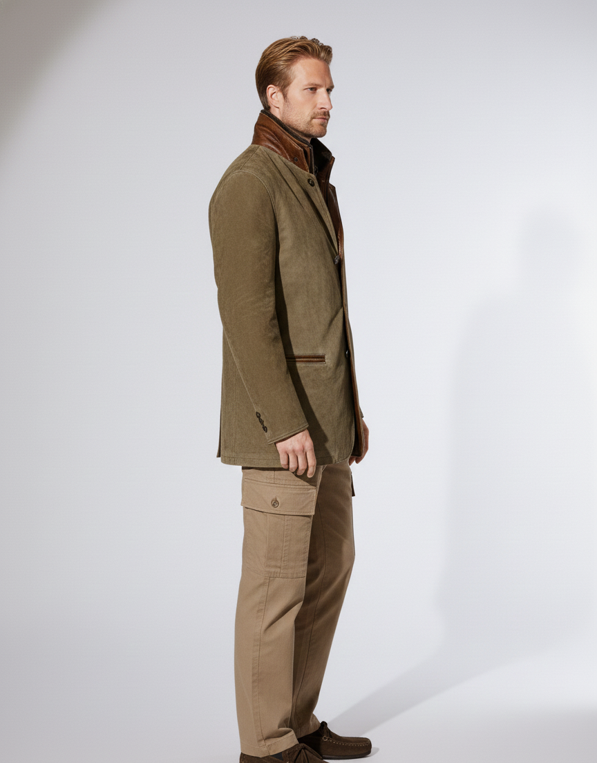 Valerios Fashion chaqueta hombre piel vintage