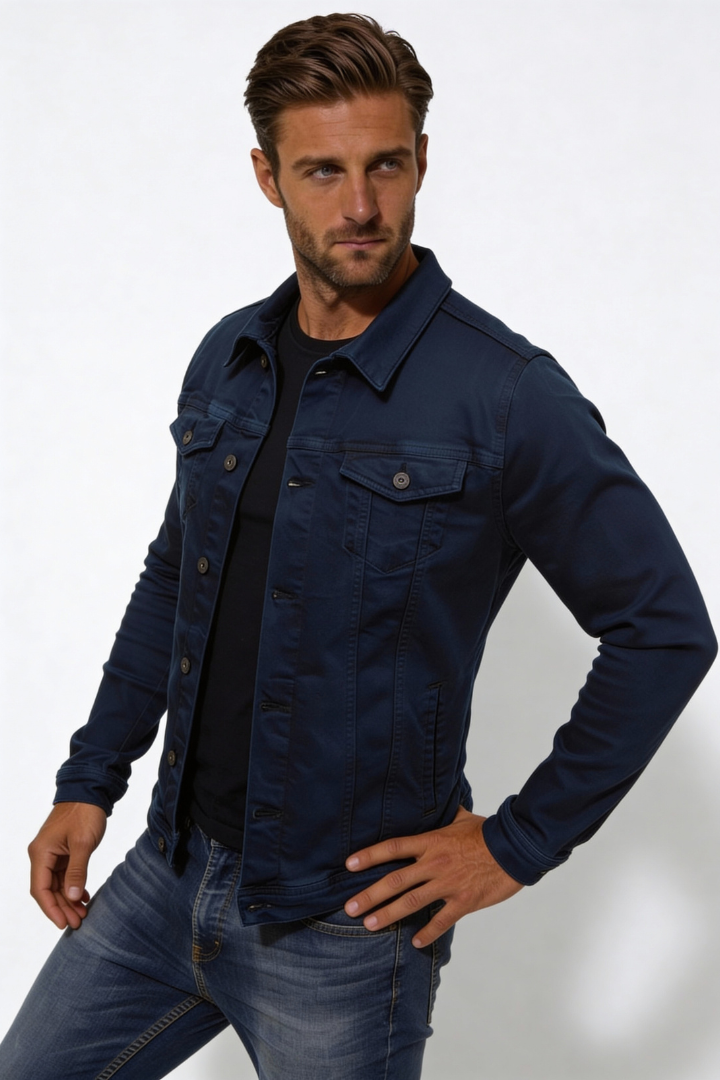 Chaqueta vaquera de algodón Brooks - Azul marino 