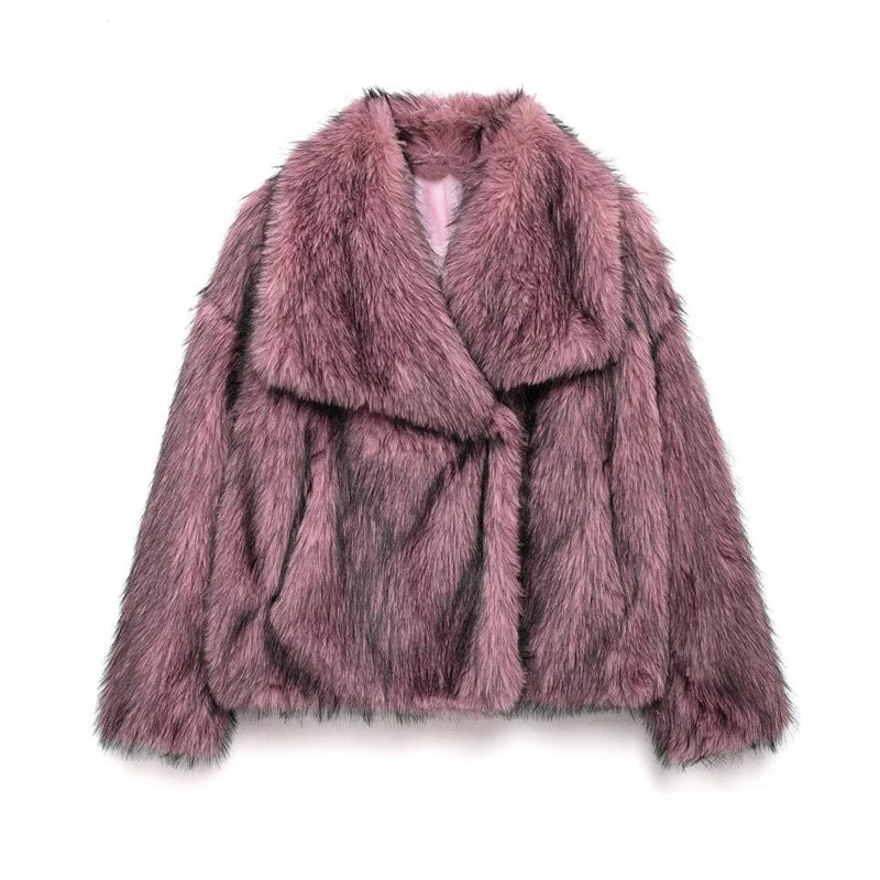 "Snow Angel" Faux Fur Crop Coat