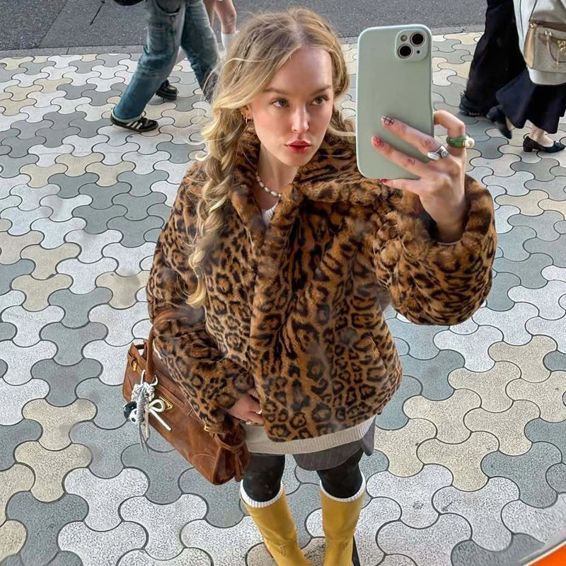 "Snow Angel" Faux Fur Crop Coat