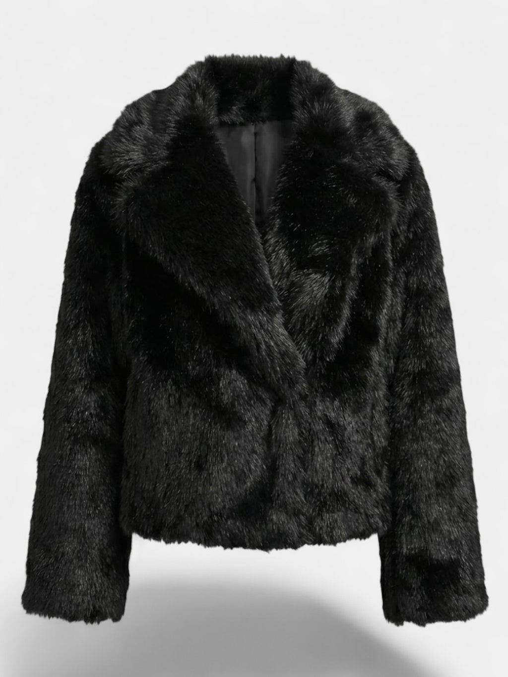 "Snow Angel" Faux Fur Crop Coat