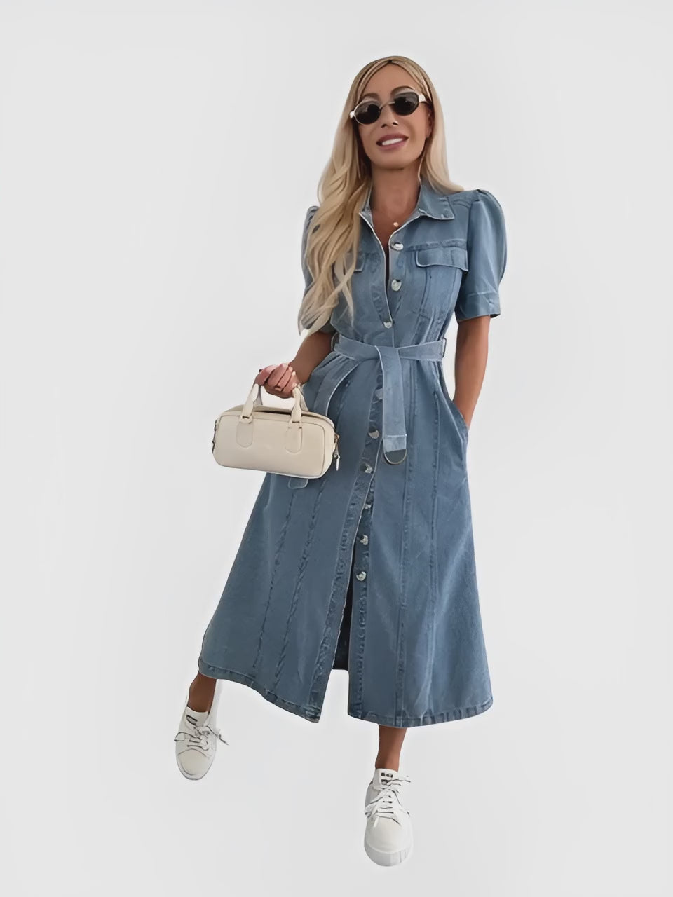 Vestido vaquero, corte ancho