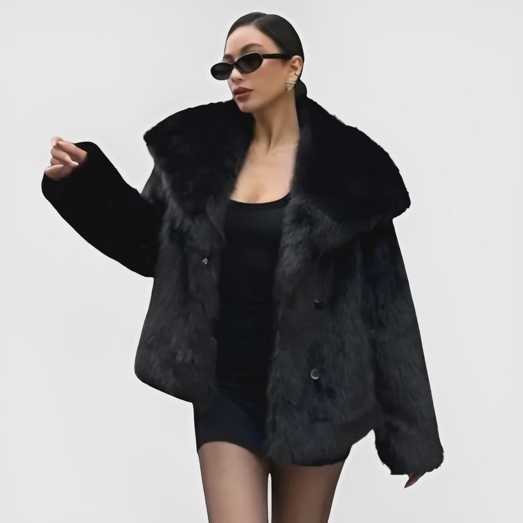 "Snow Angel" Faux Fur Crop Coat