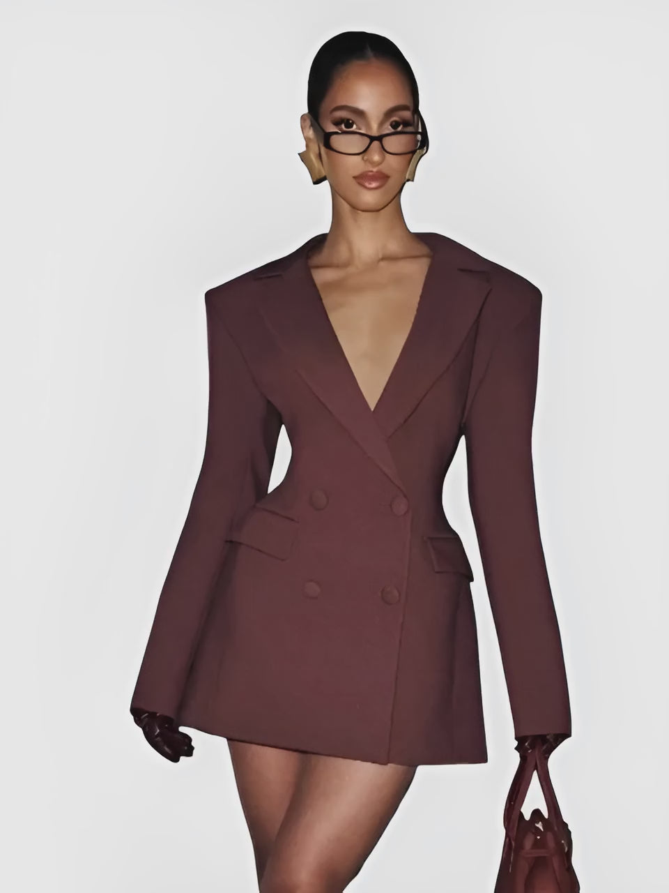 Vestido Blazer ceñido con cintura lisa