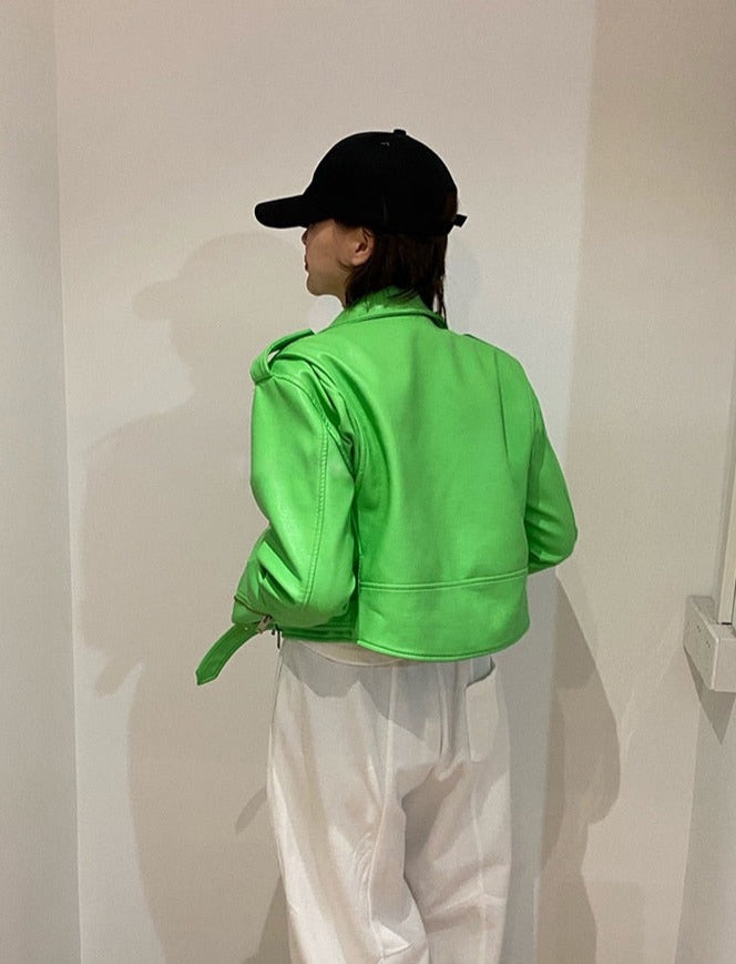 CHAQUETA DE CUERO DE BIKER KEINA